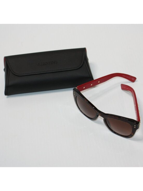 Valentino Women\'s 53mm Cat Eye Sunglasses in Havana Red Leather MSRP $430 main image 10